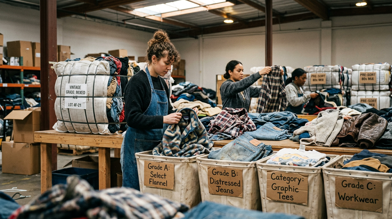 How Are the Vintage Clothing Bales Graded?