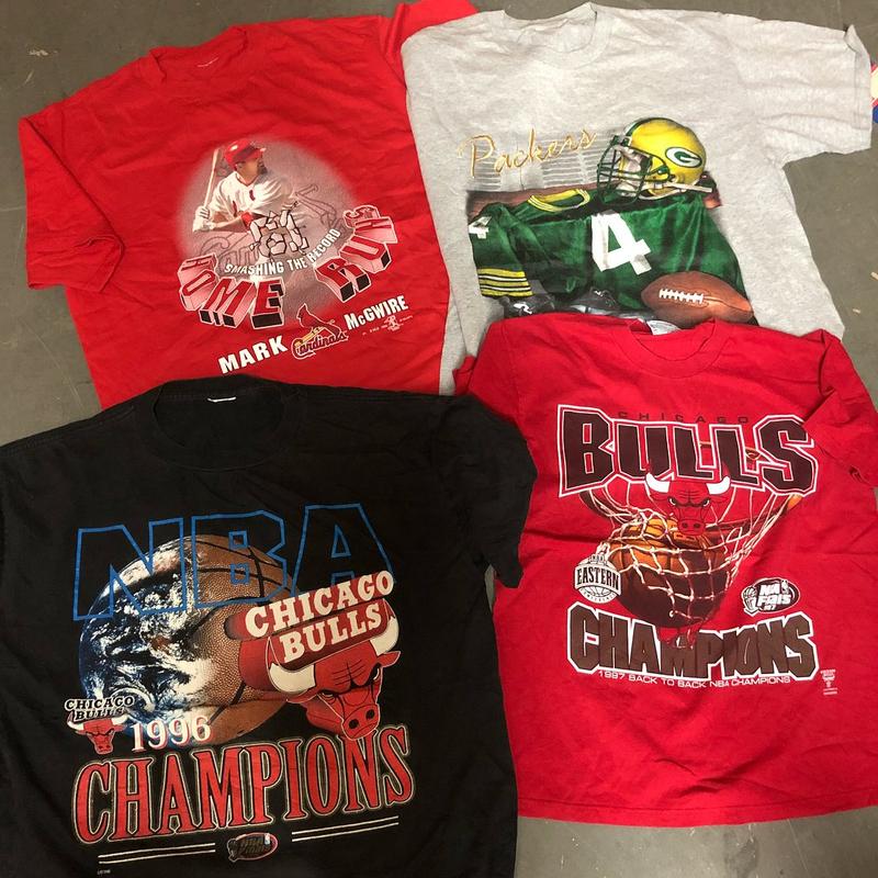 Wholesale NBA NFL MLB NHL T Shirts Mystery Box THRIFT VINTAGE