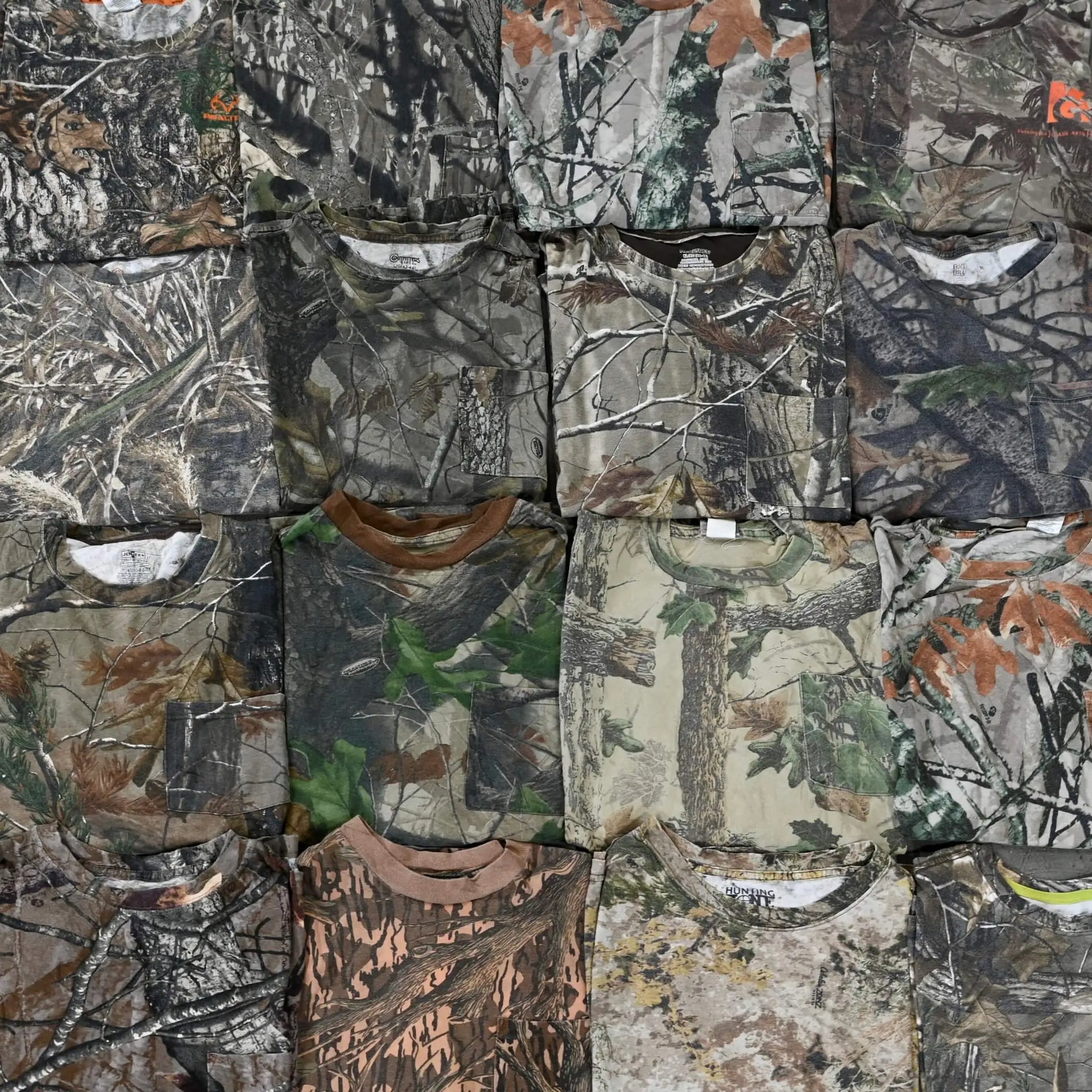 Wholesale Hunting Army Camo T shirts Thrift Vintage 10 Tees