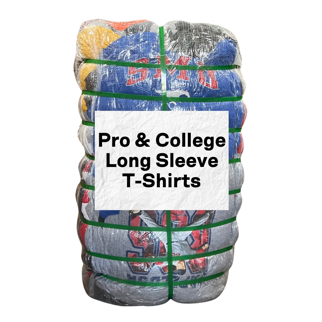 NBA, NFL, MLB, and NHL & College Long Sleeve T-Shirts Bale