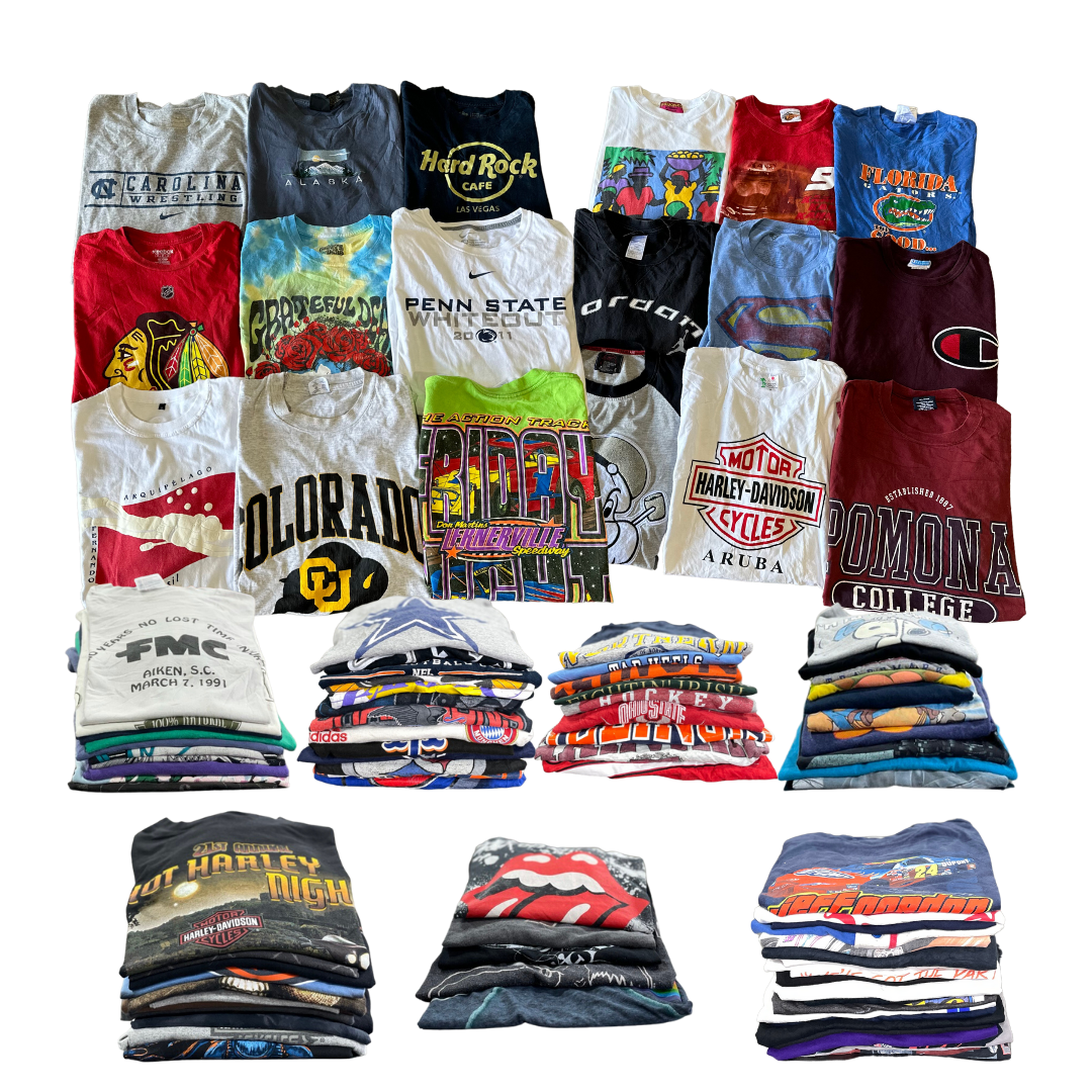 ◆USA 古着卸 Tシャツ Tshirt BALE 100LB 45kg ベール (SML MIX) 大量 250枚弱セット 転売 仕入 まとめ売り １円スタート 売切り 最落なし 100lb Premium Vintage \u0026 Retro Tees Bale \u2014 THRIFT VINTAGE
