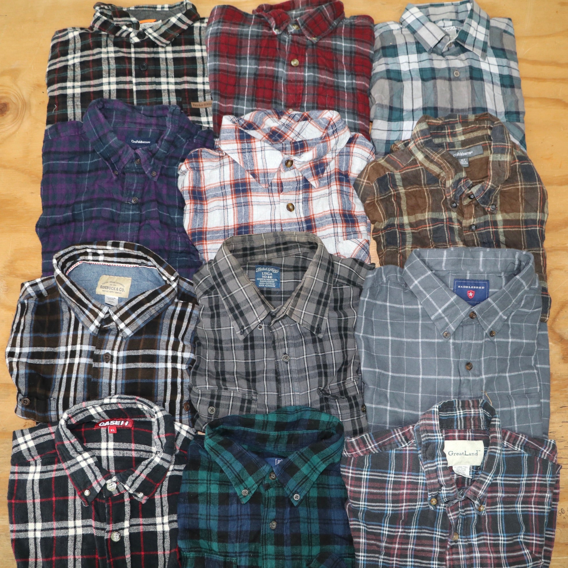 100lb Men's Flannel Shirts Bale