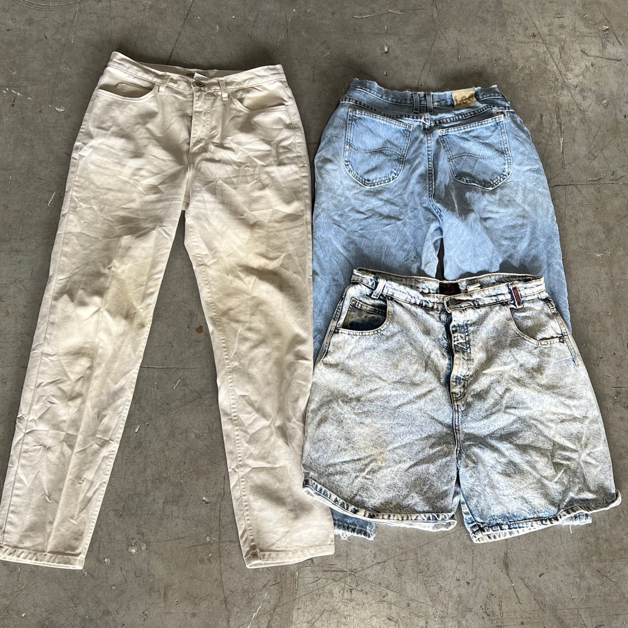100lb Thrashed & Stained Denim Jeans Bale