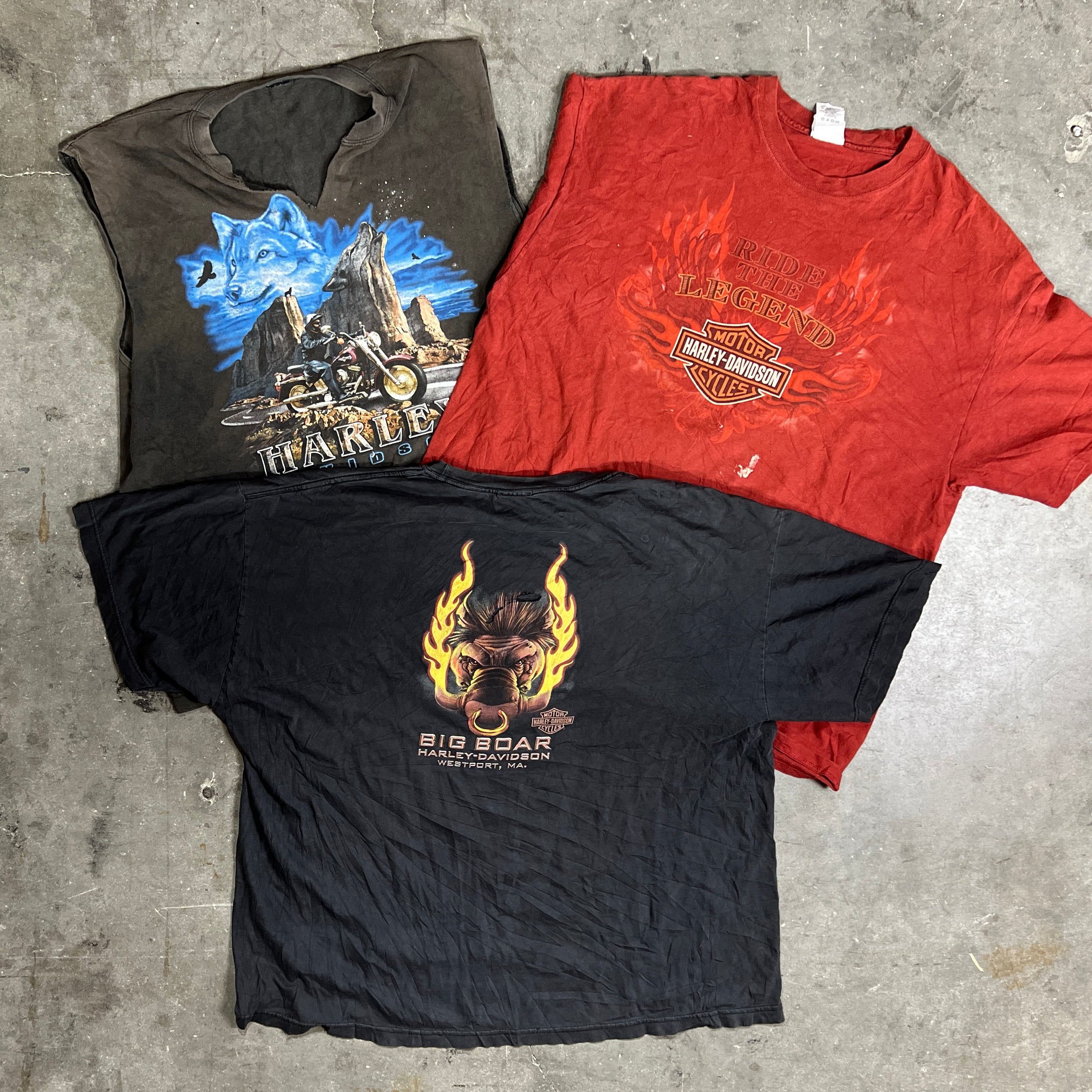 Wholesale Thrashed & Stained Harley Davidson T-Shirts — THRIFT VINTAGE