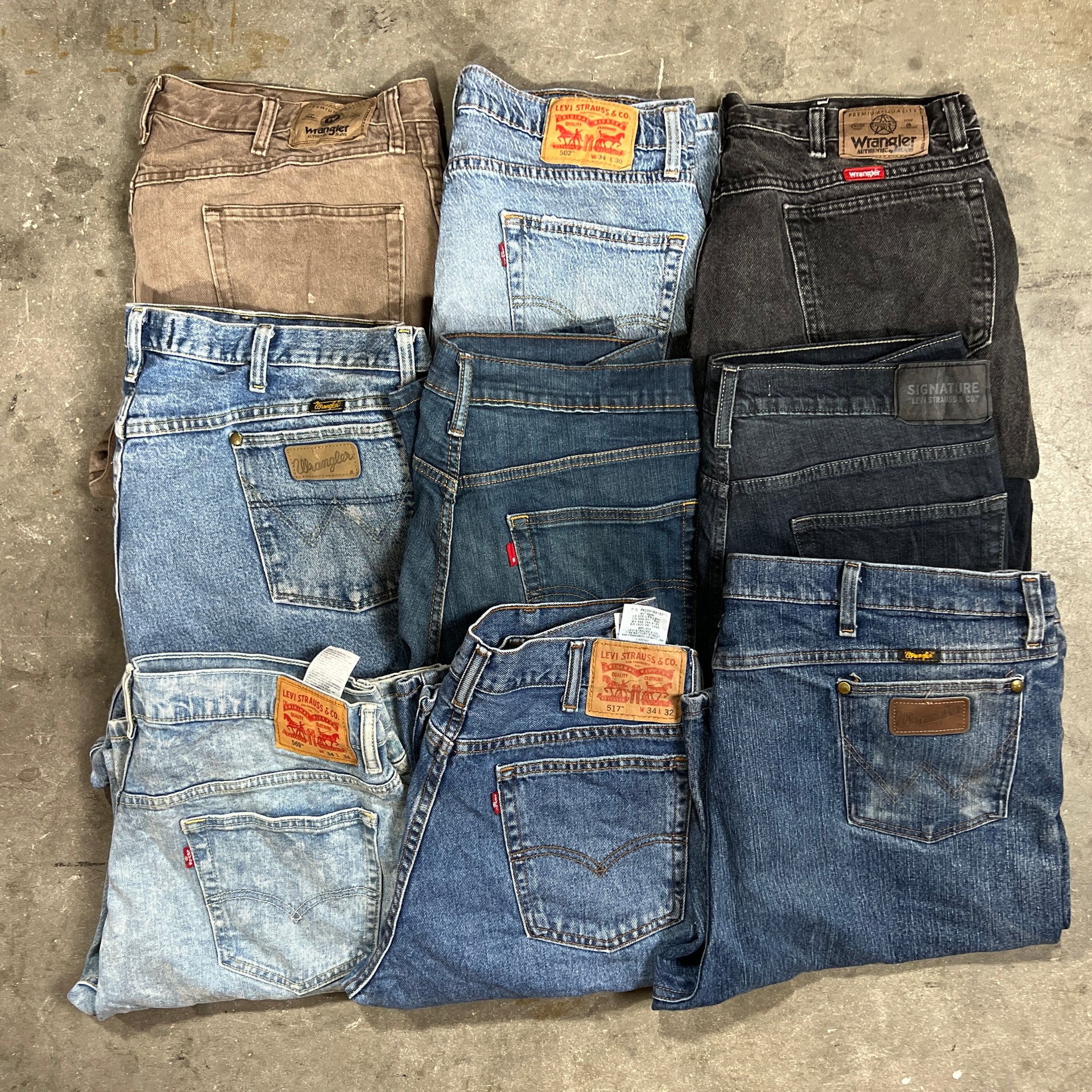 Dejlig Højde kulstof Wholesale Large Sized Levi & Wrangler Jeans