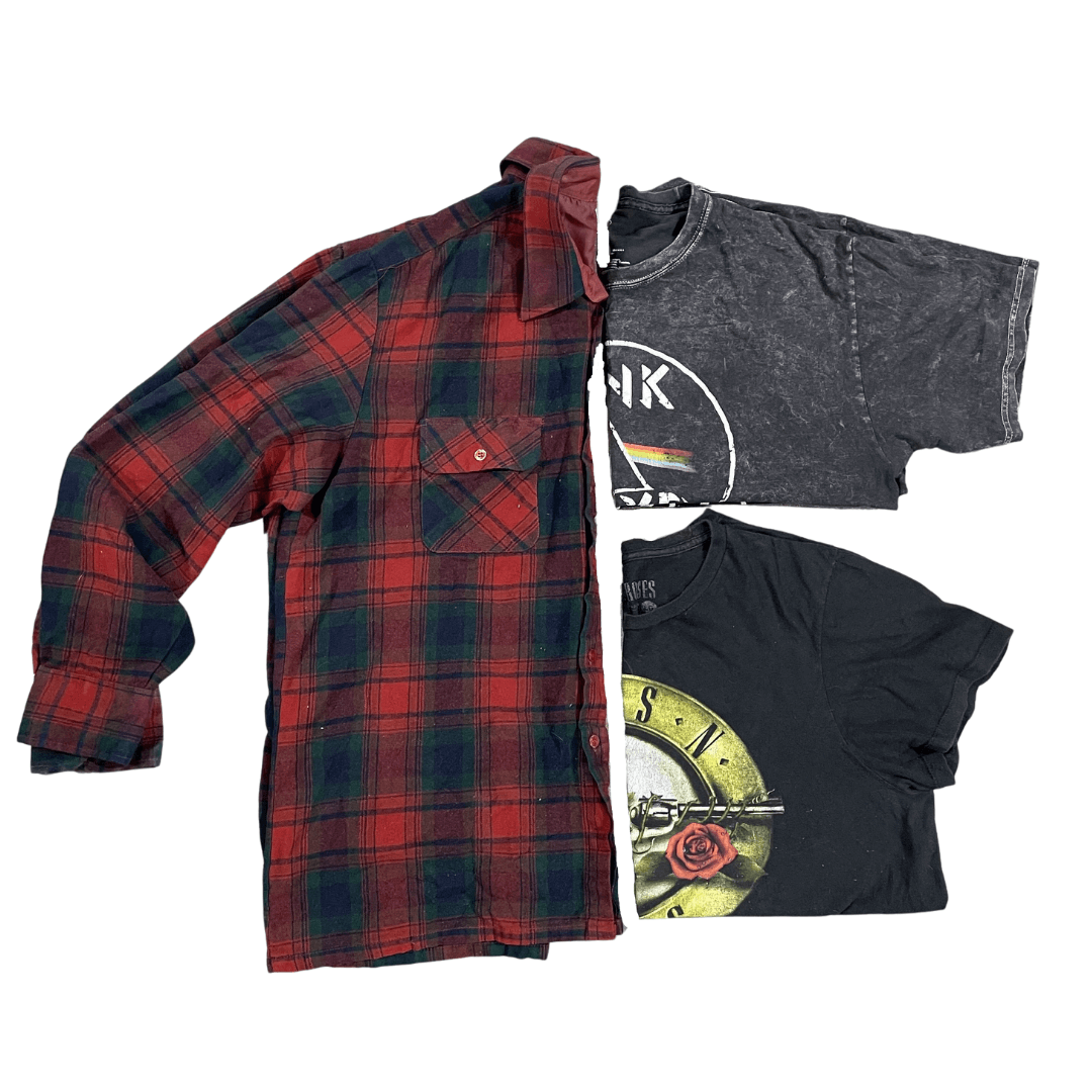 Flannel + 2 Tees Combo